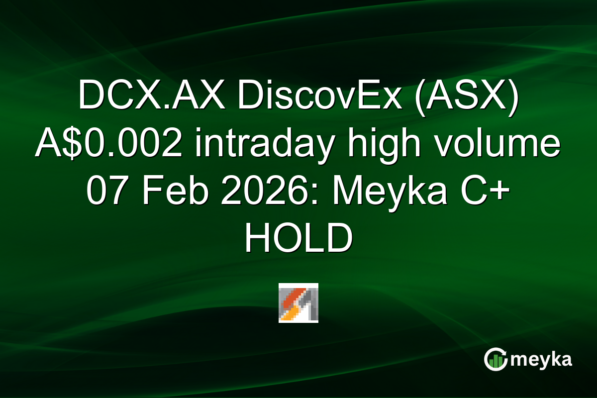 DCX.AX DiscovEx (ASX) A$0.002 intraday high volume 07 Feb 2026: Meyka C+ HOLD