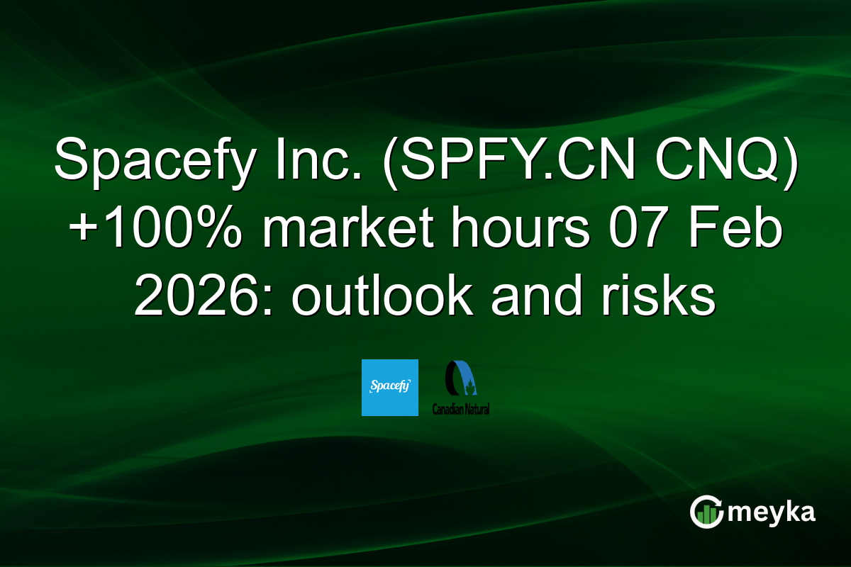 Spacefy Inc. (SPFY.CN CNQ) +100% market hours 07 Feb 2026: outlook and risks