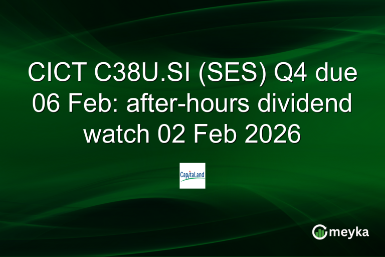CICT C38U.SI (SES) Q4 due 06 Feb: after-hours dividend watch 02 Feb 2026