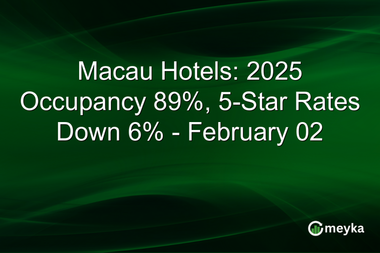 Macau Hotels: 2025 Occupancy 89%, 5-Star Rates Down 6% - February 02