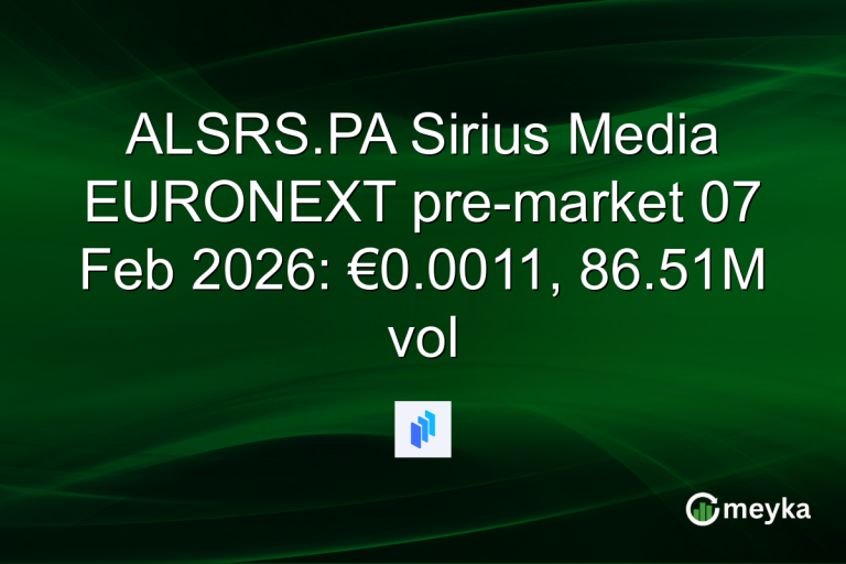 ALSRS.PA Sirius Media EURONEXT pre-market 07 Feb 2026: €0.0011, 86.51M vol