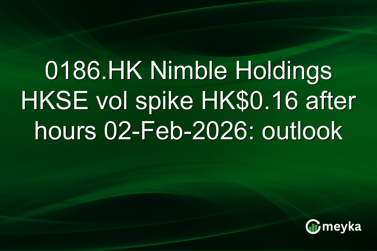 0186.HK Nimble Holdings HKSE vol spike HK$0.16 after hours 02-Feb-2026: outlook