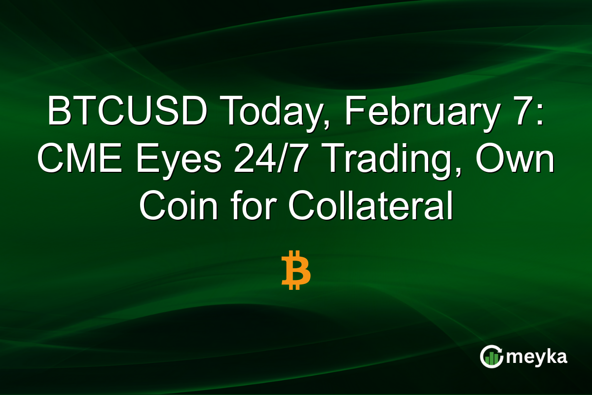 BTCUSD Today, February 7: CME Eyes 24/7 Trading, Own Coin for Collateral