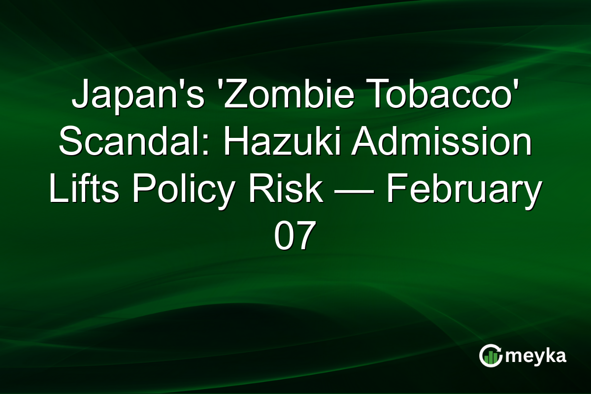 Japan's 'Zombie Tobacco' Scandal: Hazuki Admission Lifts Policy Risk — February 07