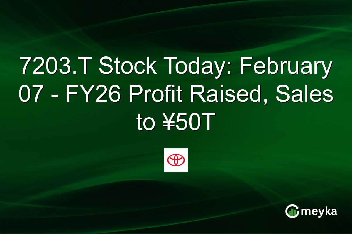 7203.T Stock Today: February 07 - FY26 Profit Raised, Sales to ¥50T