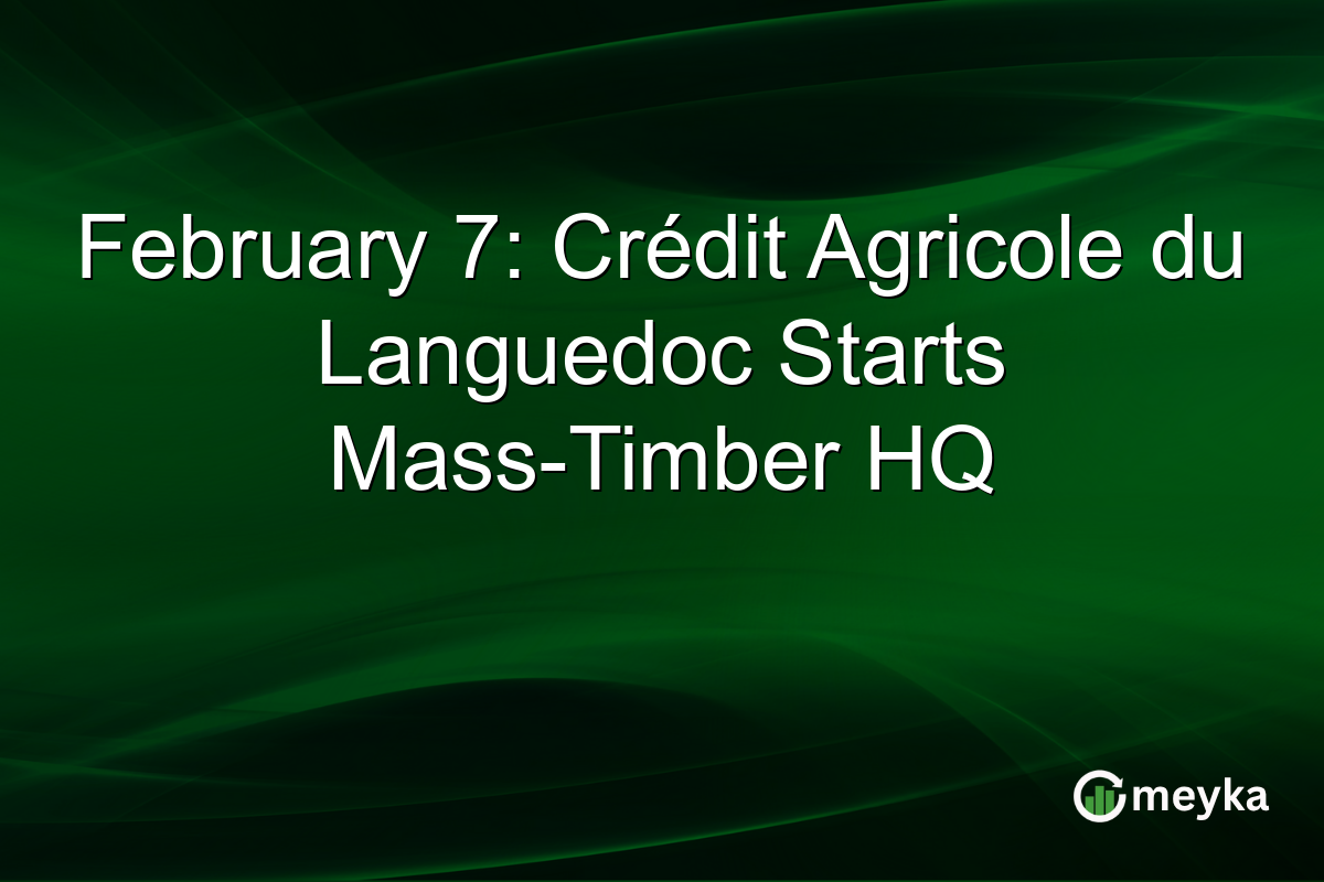 February 7: Crédit Agricole du Languedoc Starts Mass-Timber HQ