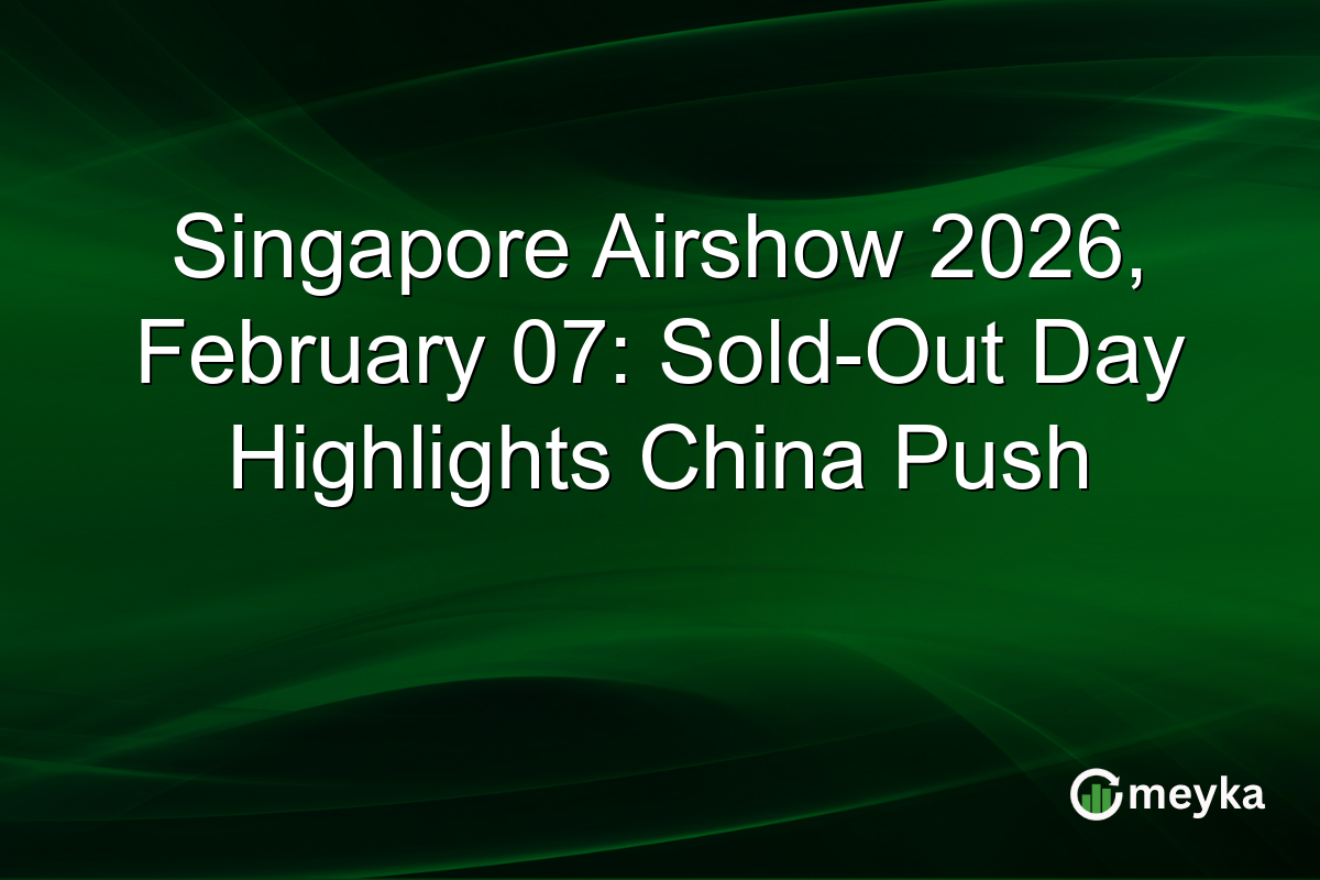 Singapore Airshow 2026, February 07: Sold-Out Day Highlights China Push