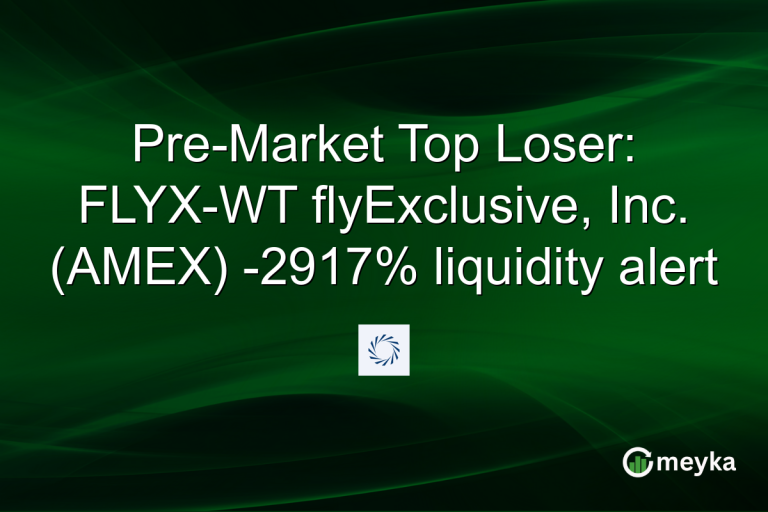 Pre-Market Top Loser: FLYX-WT flyExclusive, Inc. (AMEX) -2917% liquidity alert