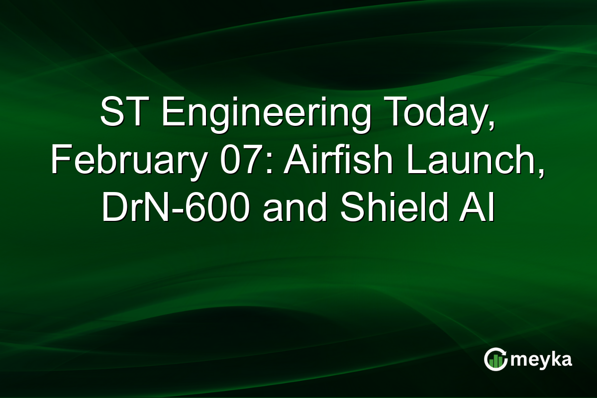 ST Engineering Today, February 07: Airfish Launch, DrN-600 and Shield AI