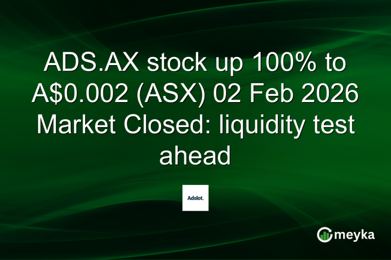 ADS.AX stock up 100% to A$0.002 (ASX) 02 Feb 2026 Market Closed: liquidity test ahead