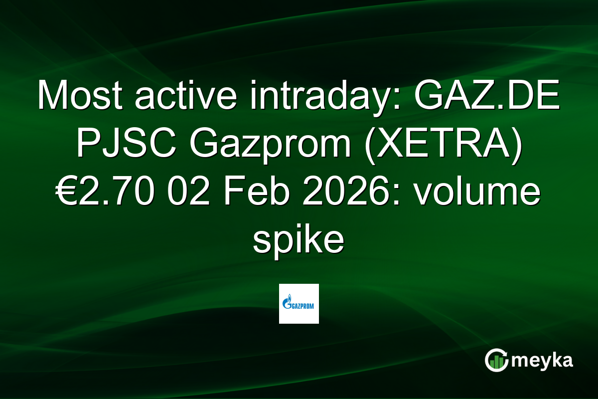 Most active intraday: GAZ.DE PJSC Gazprom (XETRA) €2.70 02 Feb 2026: volume spike