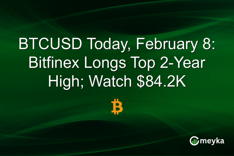 BTCUSD Today, February 8: Bitfinex Longs Top 2-Year High; Watch $84.2K