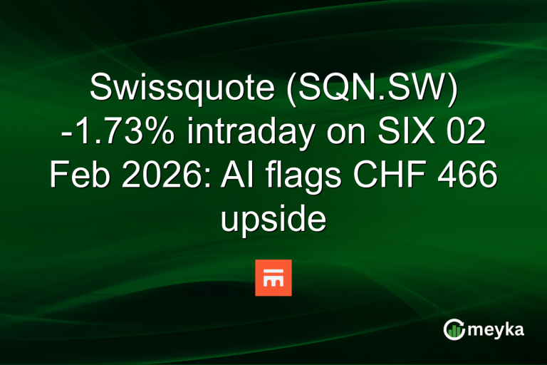 Swissquote (SQN.SW) -1.73% intraday on SIX 02 Feb 2026: AI flags CHF 466 upside