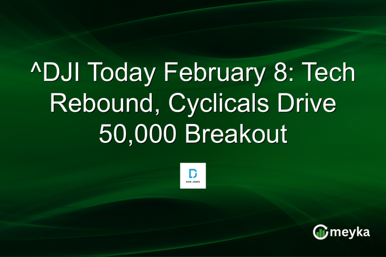 ^DJI Today February 8: Tech Rebound, Cyclicals Drive 50,000 Breakout