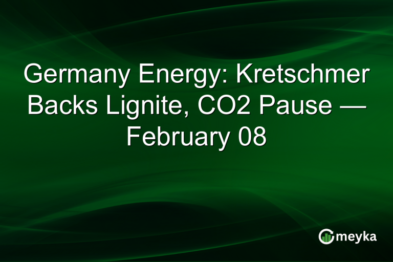 Germany Energy: Kretschmer Backs Lignite, CO2 Pause — February 08