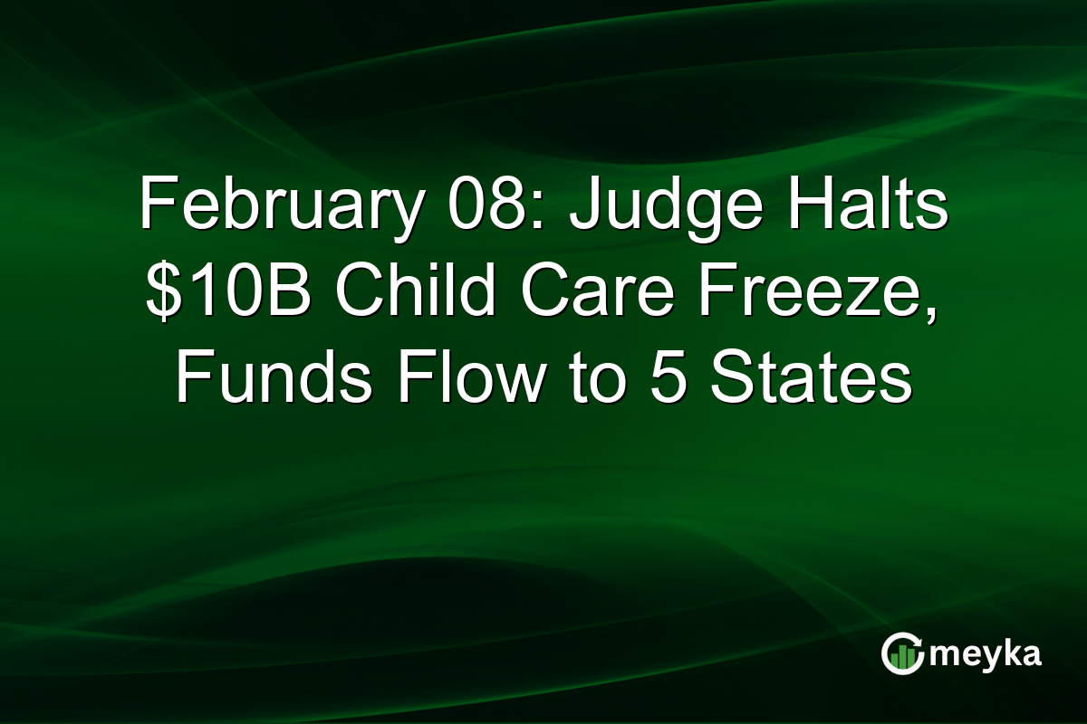 February 08: Judge Halts $10B Child Care Freeze, Funds Flow to 5 States