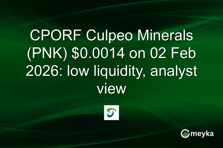 CPORF Culpeo Minerals (PNK) $0.0014 on 02 Feb 2026: low liquidity, analyst view