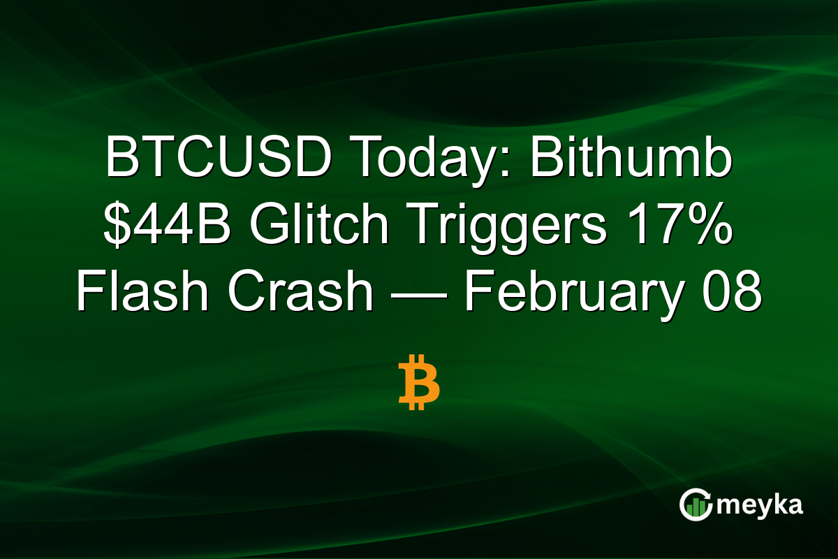BTCUSD Today: Bithumb $44B Glitch Triggers 17% Flash Crash — February 08