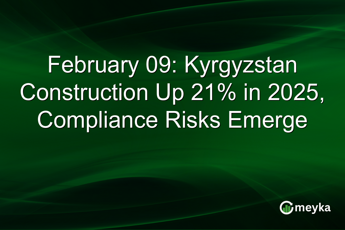 February 09: Kyrgyzstan Construction Up 21% in 2025, Compliance Risks Emerge