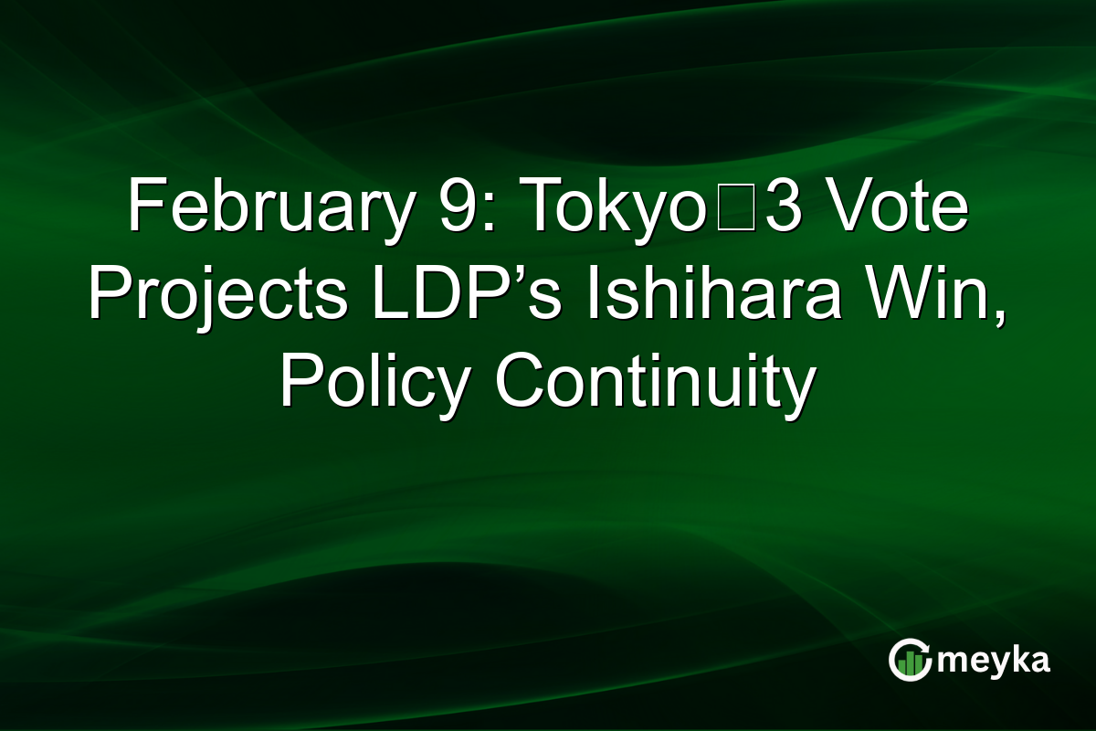 February 9: Tokyo‑3 Vote Projects LDP’s Ishihara Win, Policy Continuity