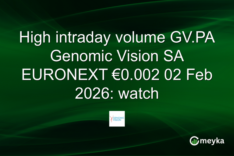 High intraday volume GV.PA Genomic Vision SA EURONEXT €0.002 02 Feb 2026: watch