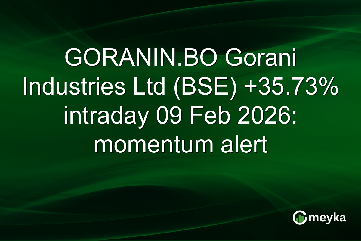 GORANIN.BO Gorani Industries Ltd (BSE) +35.73% intraday 09 Feb 2026: momentum alert