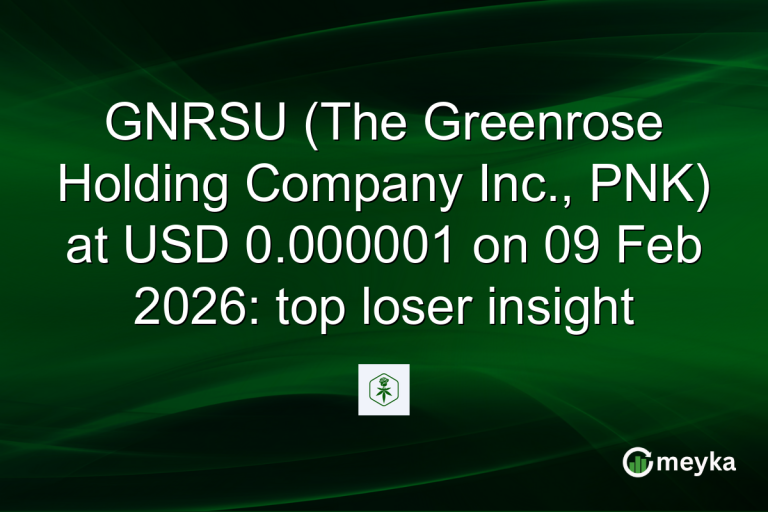 GNRSU (The Greenrose Holding Company Inc., PNK) at USD 0.000001 on 09 Feb 2026: top loser insight
