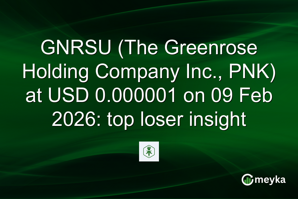 GNRSU (The Greenrose Holding Company Inc., PNK) at USD 0.000001 on 09 Feb 2026: top loser insight