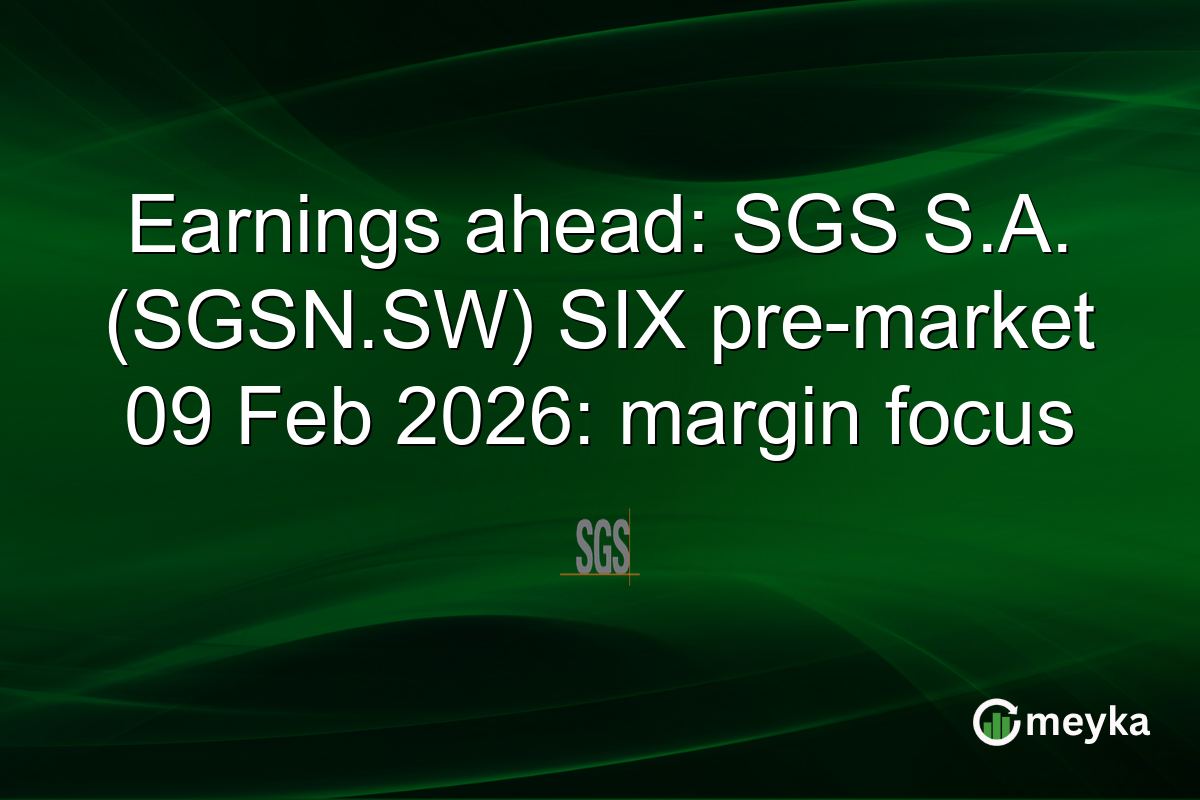 Earnings ahead: SGS S.A. (SGSN.SW) SIX pre-market 09 Feb 2026: margin focus