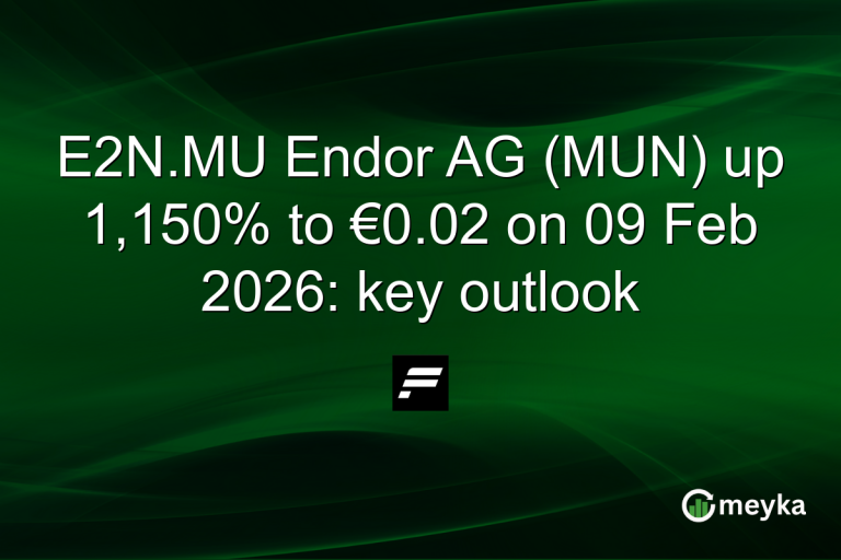 E2N.MU Endor AG (MUN) up 1,150% to €0.02 on 09 Feb 2026: key outlook