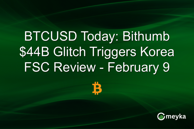 BTCUSD Today: Bithumb $44B Glitch Triggers Korea FSC Review - February 9