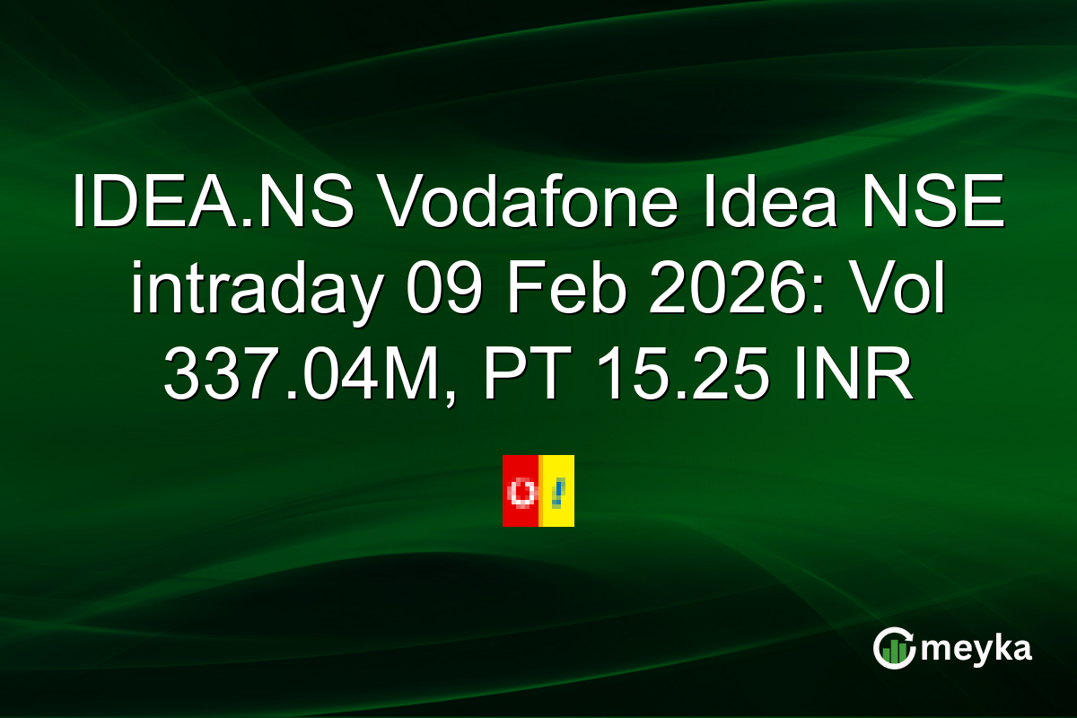 IDEA.NS Vodafone Idea NSE intraday 09 Feb 2026: Vol 337.04M, PT 15.25 INR