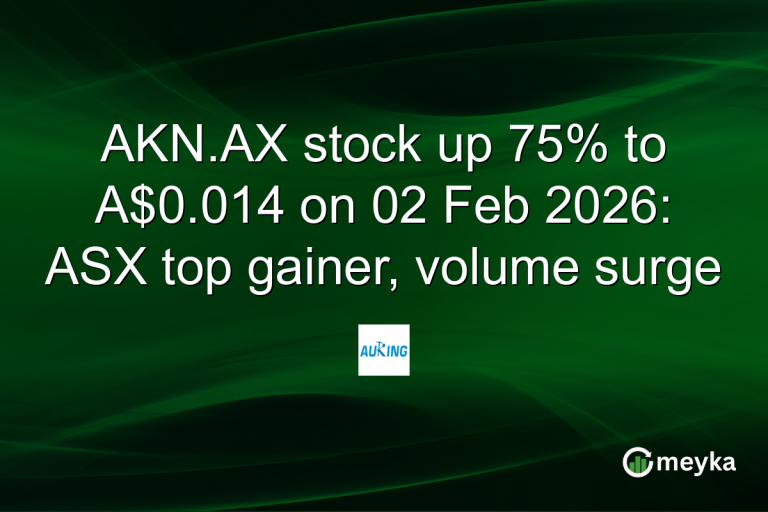 AKN.AX stock up 75% to A$0.014 on 02 Feb 2026: ASX top gainer, volume surge
