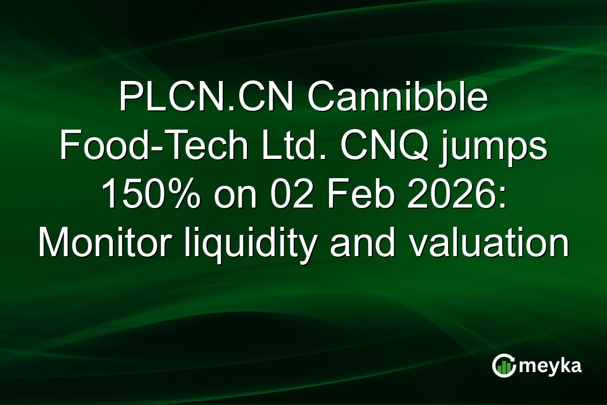 PLCN.CN Cannibble Food-Tech Ltd. CNQ jumps 150% on 02 Feb 2026: Monitor liquidity and valuation