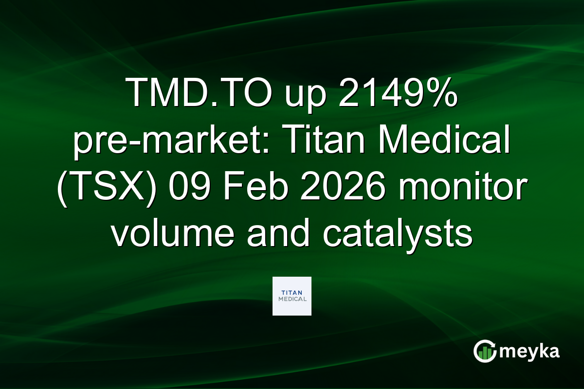 TMD.TO up 2149% pre-market: Titan Medical (TSX) 09 Feb 2026 monitor volume and catalysts