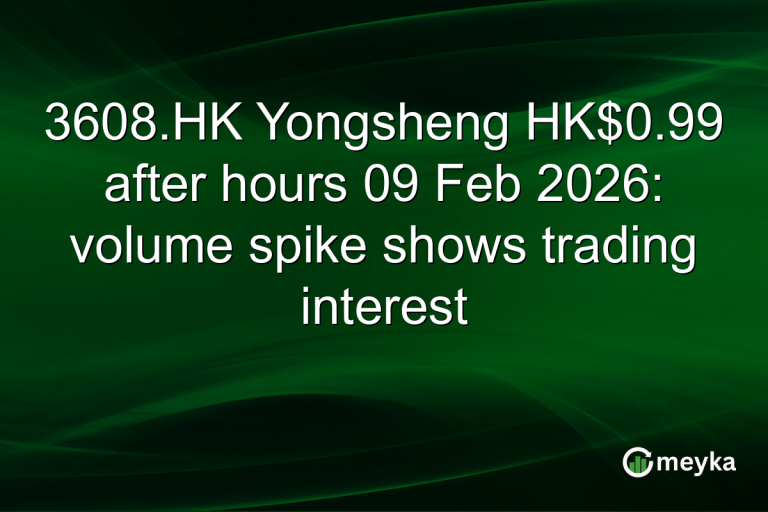 3608.HK Yongsheng HK$0.99 after hours 09 Feb 2026: volume spike shows trading interest