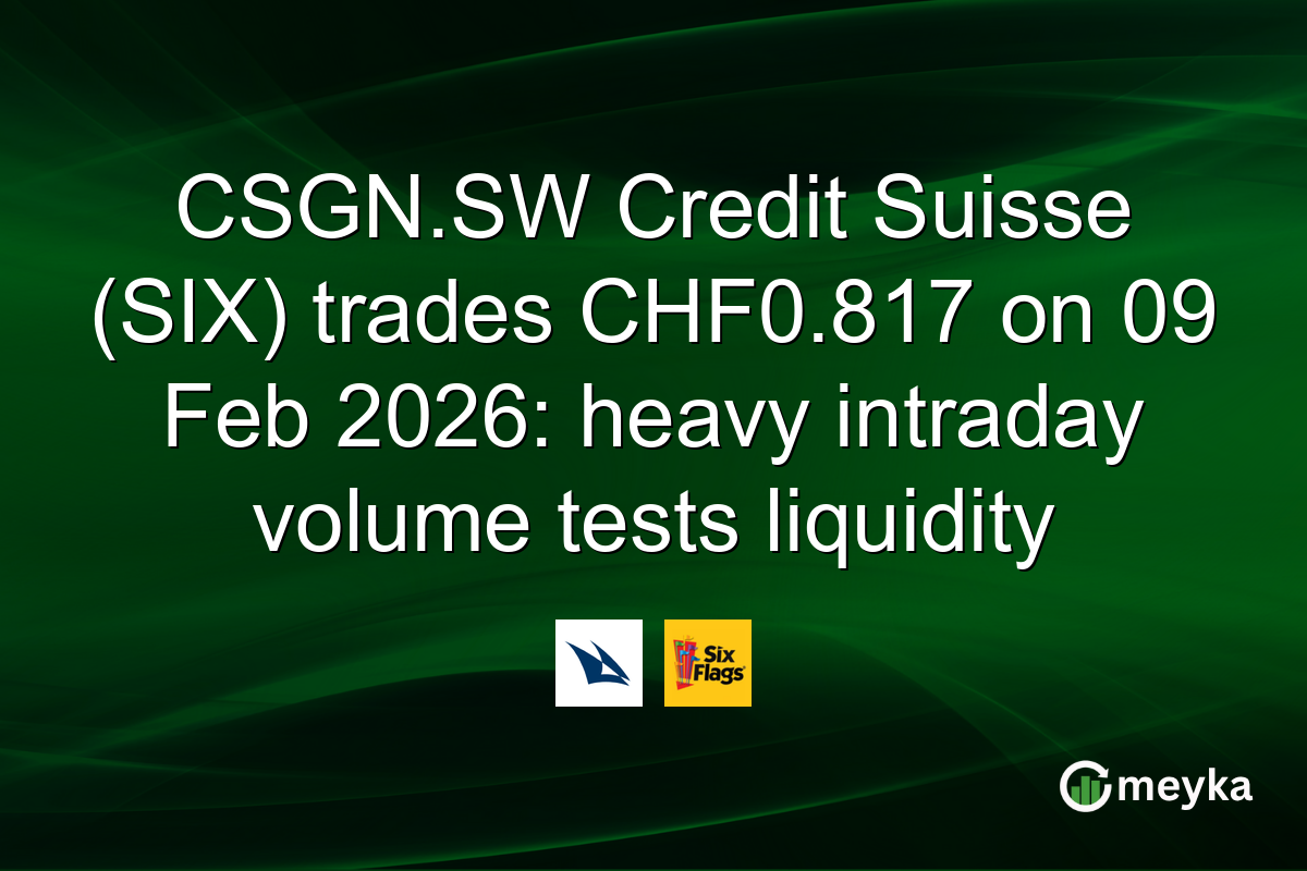 CSGN.SW Credit Suisse (SIX) trades CHF0.817 on 09 Feb 2026: heavy intraday volume tests liquidity