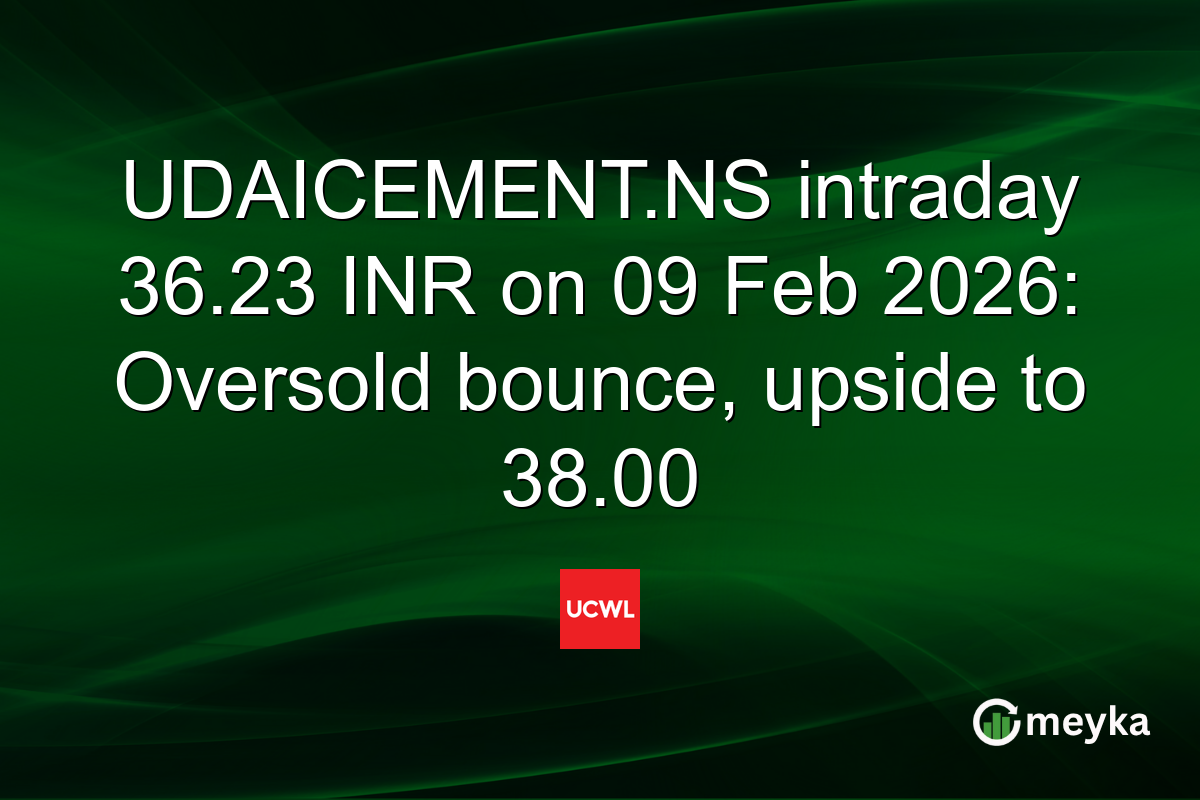 UDAICEMENT.NS intraday 36.23 INR on 09 Feb 2026: Oversold bounce, upside to 38.00