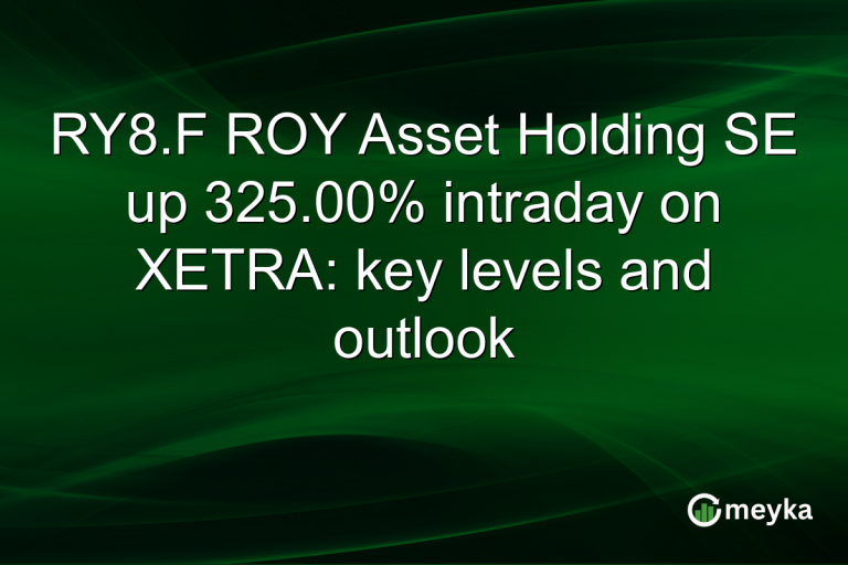 RY8.F ROY Asset Holding SE up 325.00% intraday on XETRA: key levels and outlook