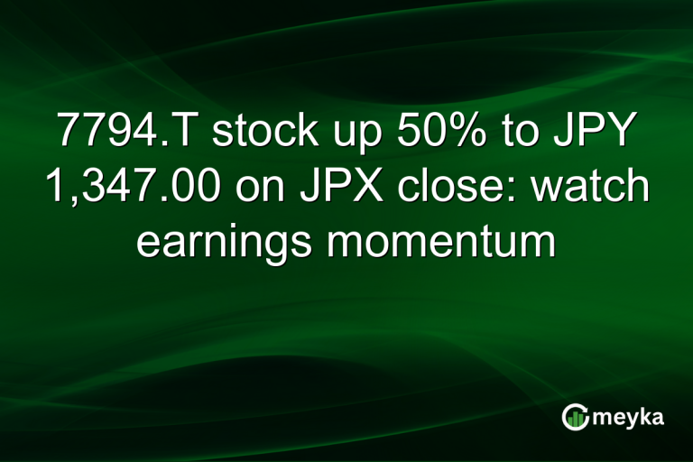 7794.T stock up 50% to JPY 1,347.00 on JPX close: watch earnings momentum
