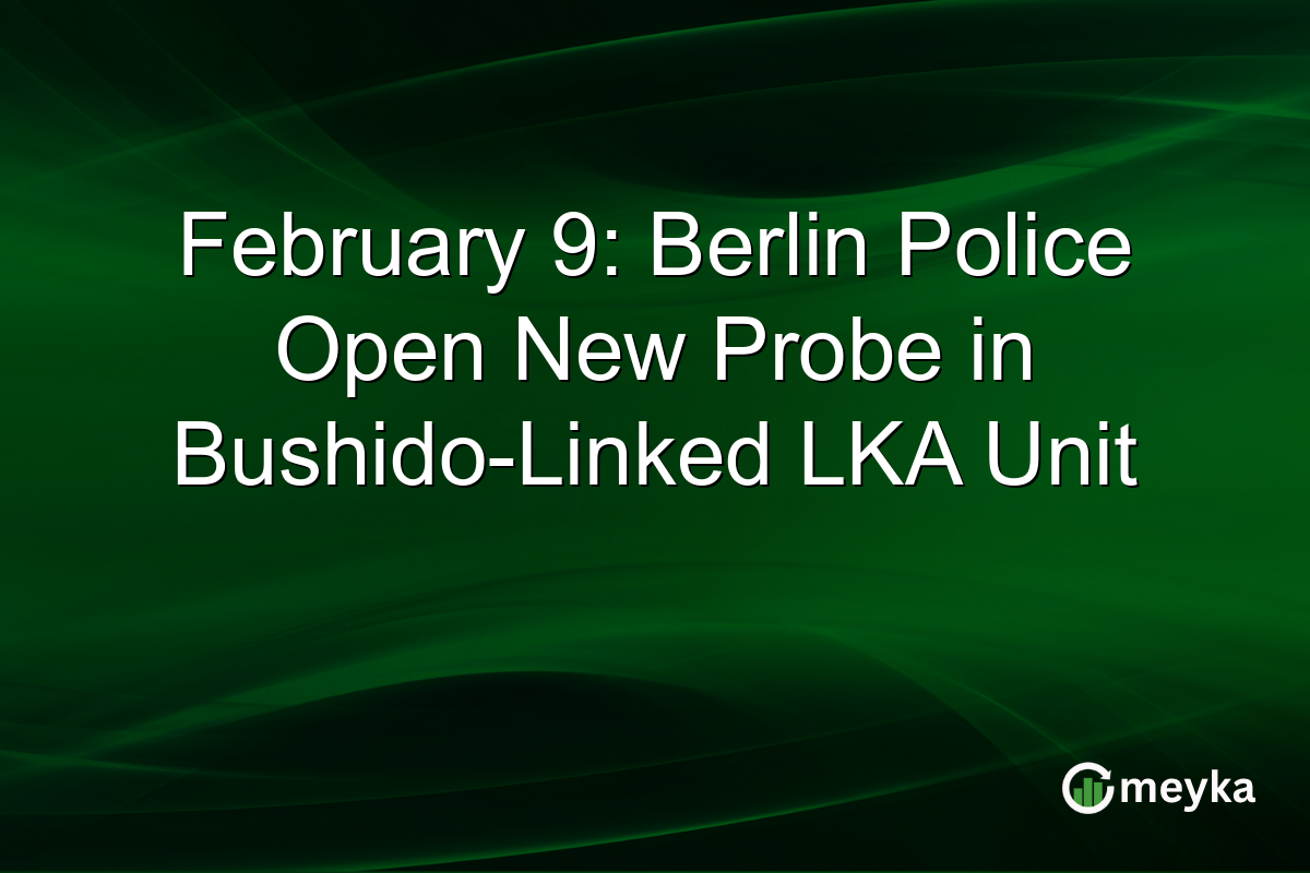 February 9: Berlin Police Open New Probe in Bushido-Linked LKA Unit