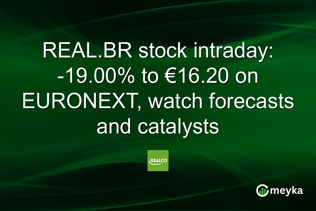 REAL.BR stock intraday: -19.00% to €16.20 on EURONEXT, watch forecasts and catalysts