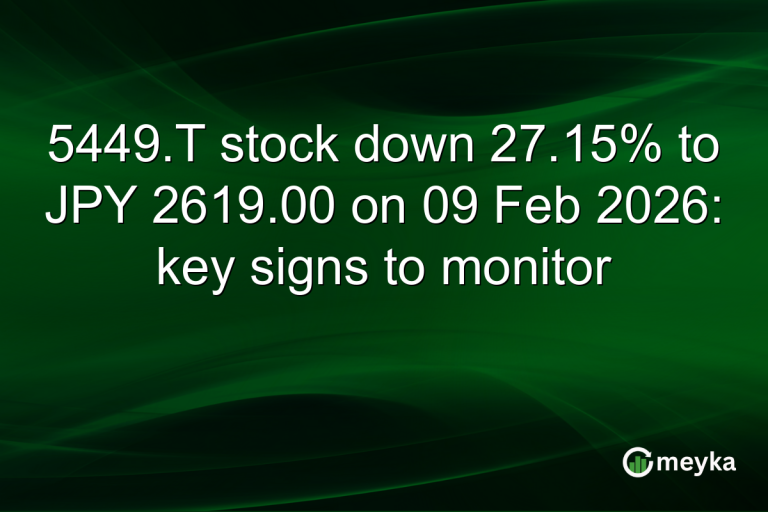 5449.T stock down 27.15% to JPY 2619.00 on 09 Feb 2026: key signs to monitor