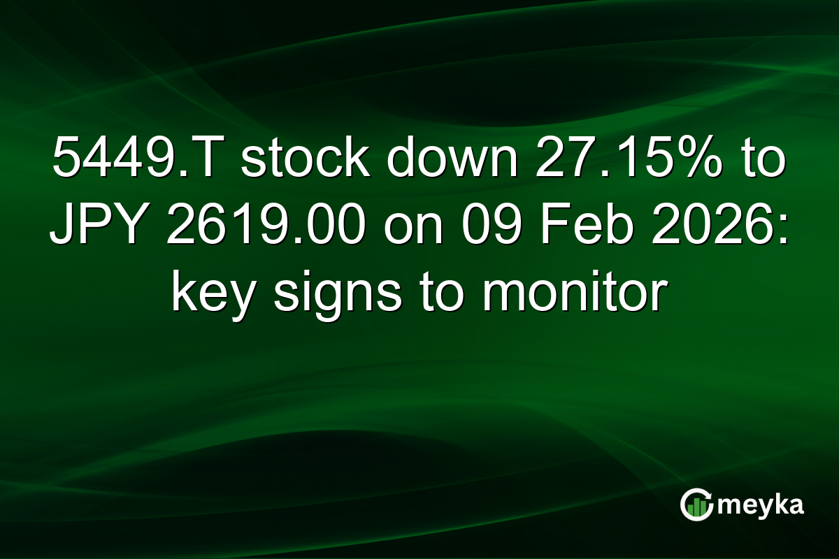 5449.T stock down 27.15% to JPY 2619.00 on 09 Feb 2026: key signs to monitor