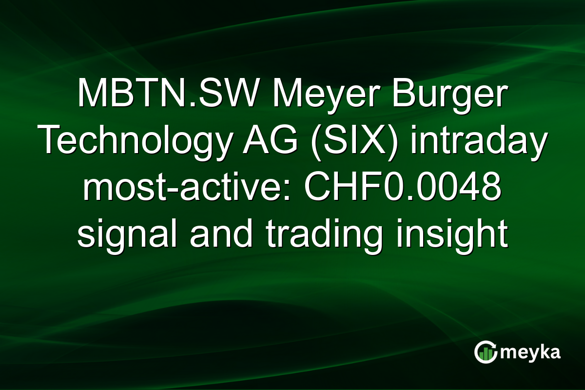 MBTN.SW Meyer Burger Technology AG (SIX) intraday most-active: CHF0.0048 signal and trading insight