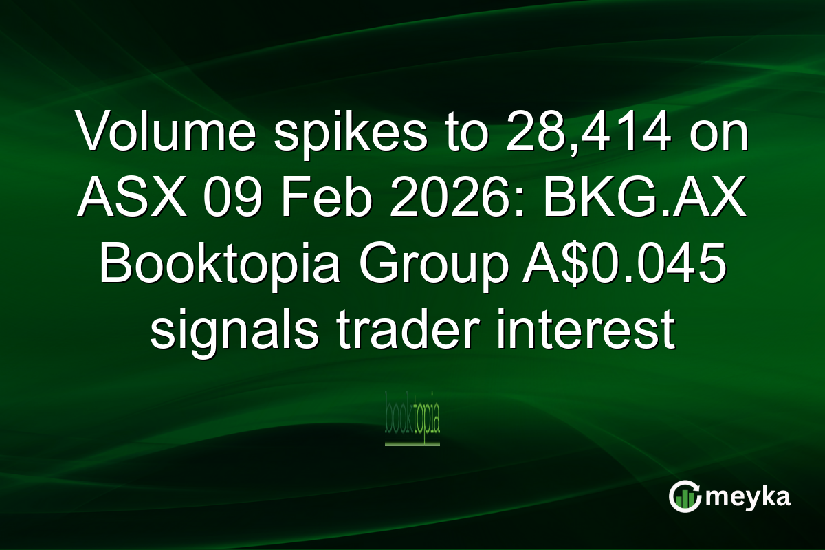 Volume spikes to 28,414 on ASX 09 Feb 2026: BKG.AX Booktopia Group A$0.045 signals trader interest