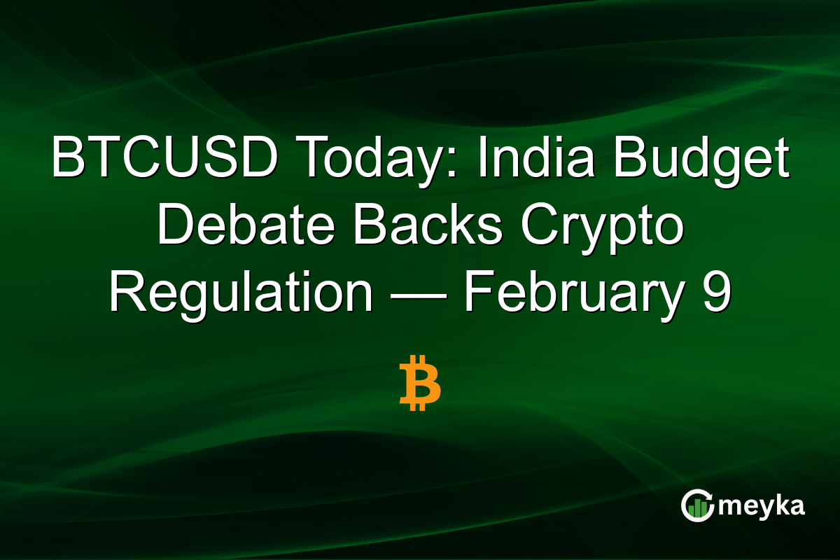 BTCUSD Today: India Budget Debate Backs Crypto Regulation — February 9