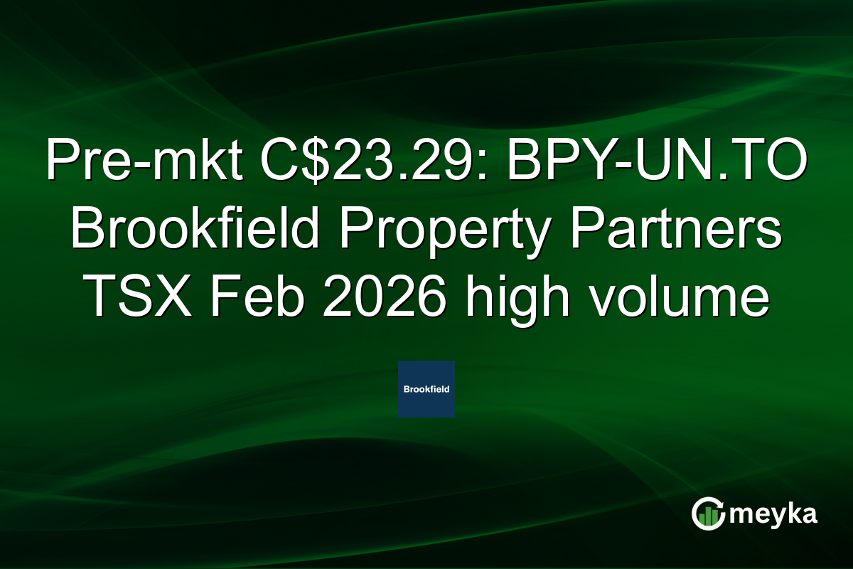 Pre-mkt C$23.29: BPY-UN.TO Brookfield Property Partners TSX Feb 2026 high volume