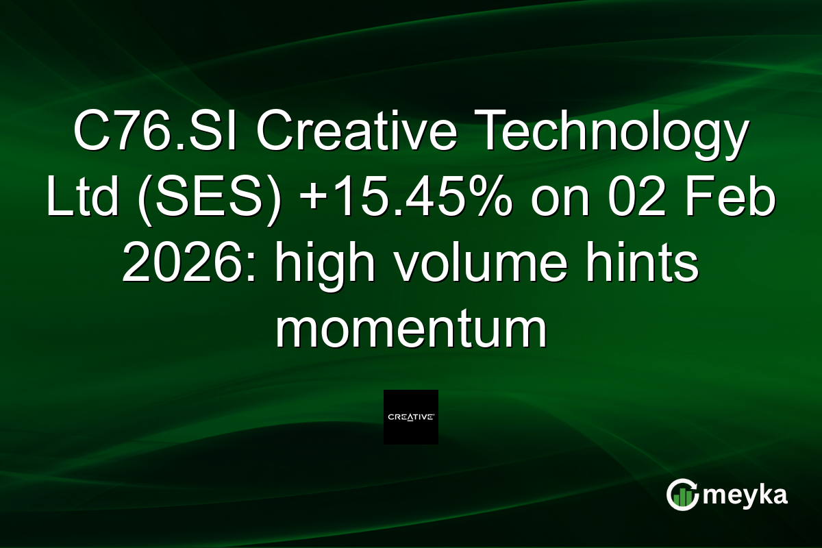 C76.SI Creative Technology Ltd (SES) +15.45% on 02 Feb 2026: high volume hints momentum