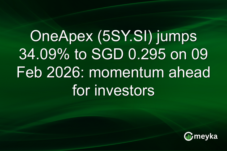 OneApex (5SY.SI) jumps 34.09% to SGD 0.295 on 09 Feb 2026: momentum ahead for investors